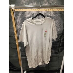 Retrofit Mens White Snake and Rose Graphic T-Shirt Size Large Short Sleevee